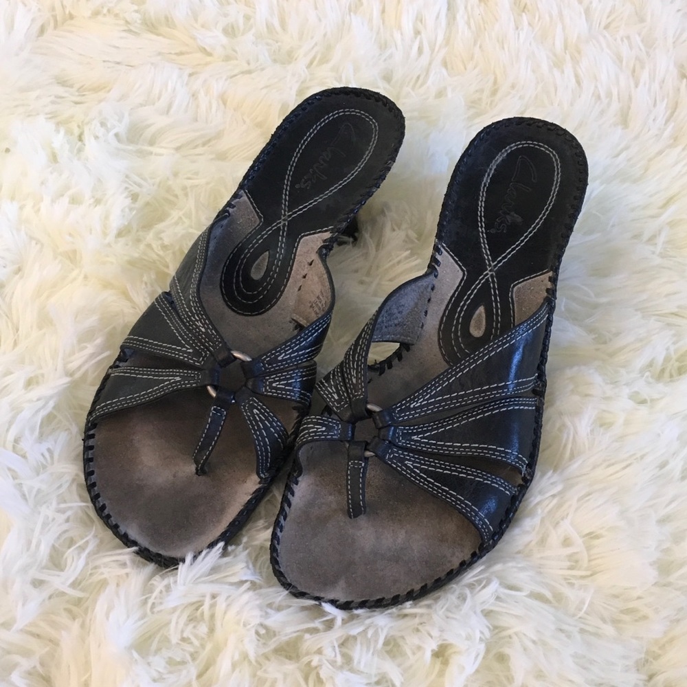 Clarks Slip On Sandal Heel Size 8.5
